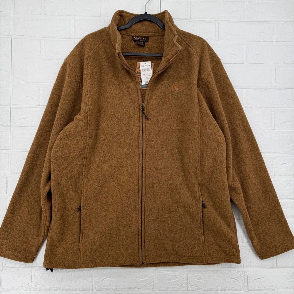 Ariat Rebar Cloud 9 Fleece Jacket Mens XL Brown Full Zip Workwear New With Tags